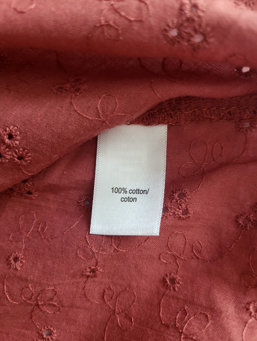 Maurices Embroidered Eyelet Button-Up Top, Size XL - Picture 4 of 4